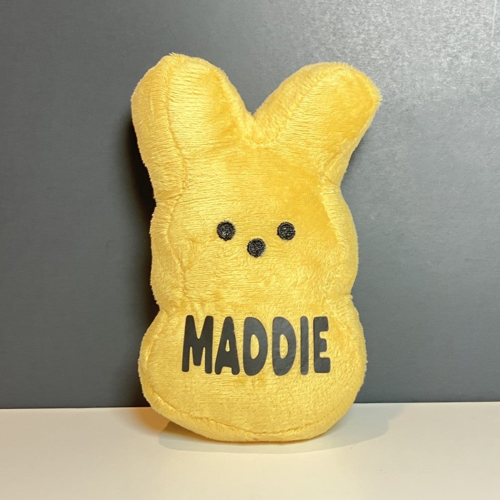 Personalized Easter Bunny Stuffed Plush, Multiple Options Available, Yellow