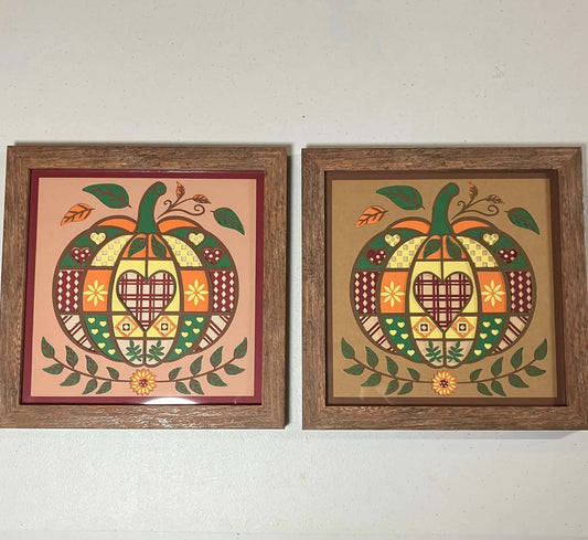 Quilted Pumpkin, layered art, multiple options