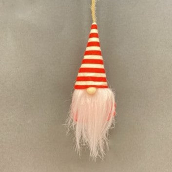Hanging Plush Valentine Gnomes- red and white stripes