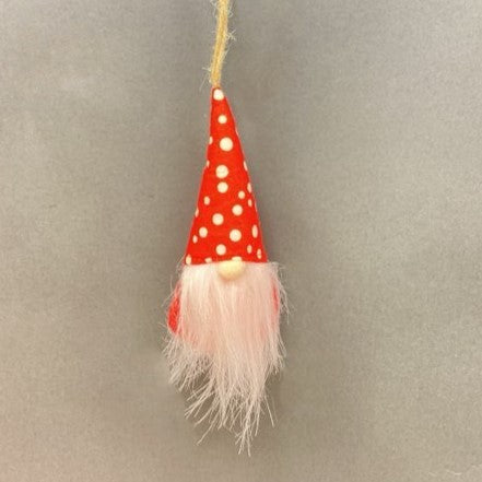 Hanging Plush Valentine Gnomes- Red with white polka dots