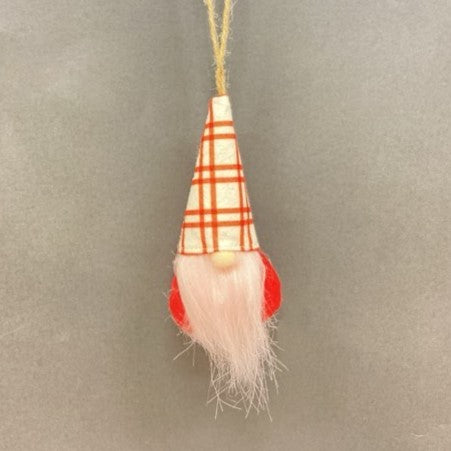 Hanging Plush Valentine Gnomes- white with red plaid