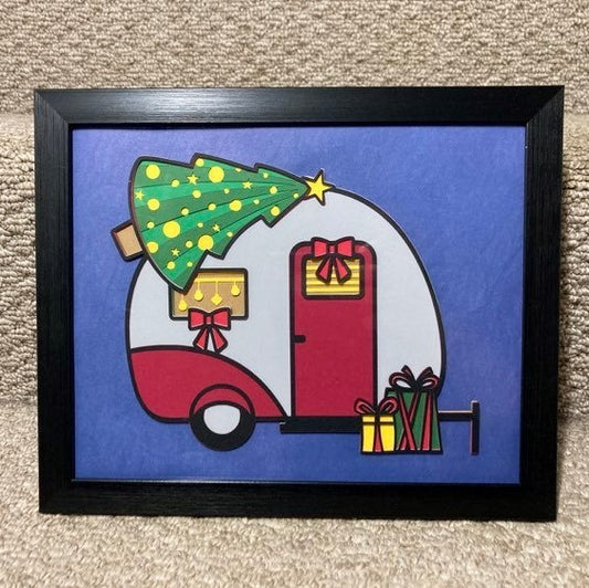 Christmas Camper, Layered Art