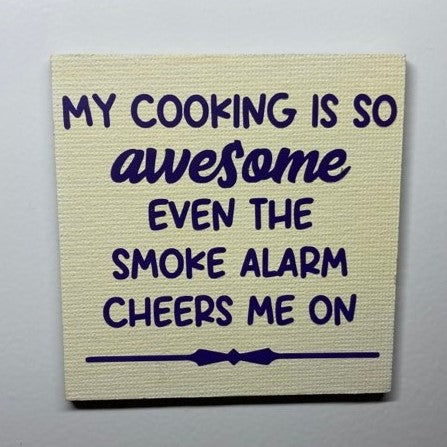 My Cooking Is So Awesome Magnet, purple print
