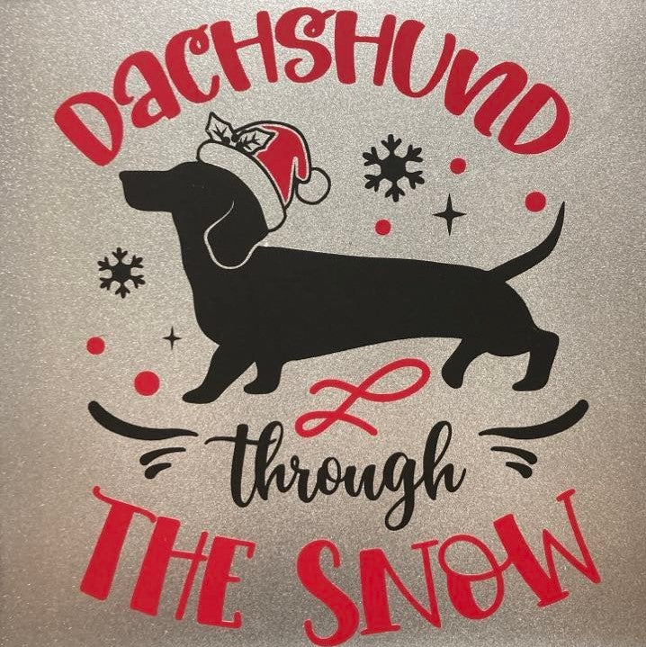 Dachshund Through the Snow , Wall Art, close up