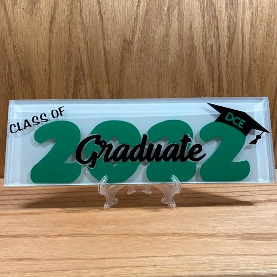 Grad Tile Graduate, Class of 2023 Glass Tile, customized colors - ON SALE 50% OF ...