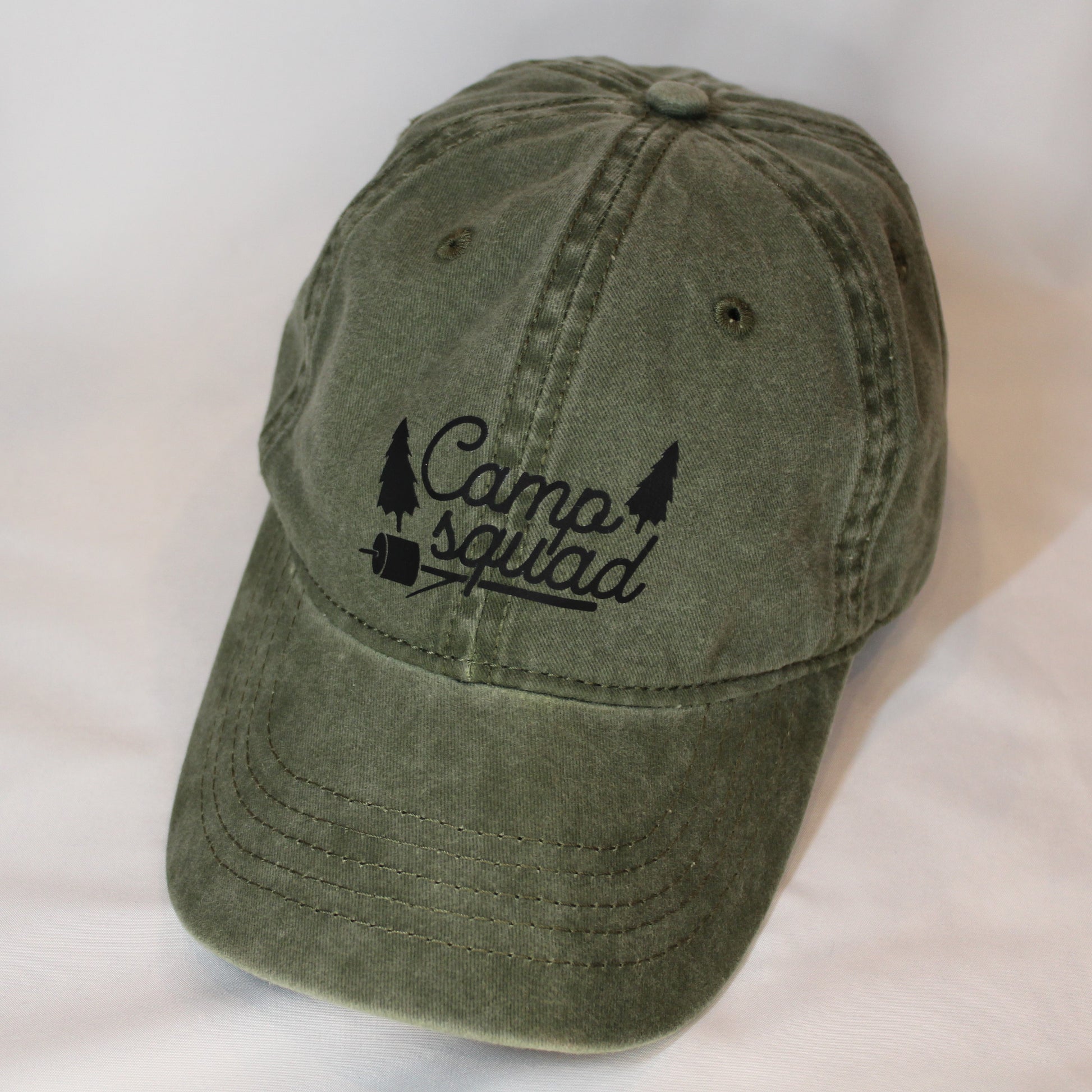 camp squad hat, olive green