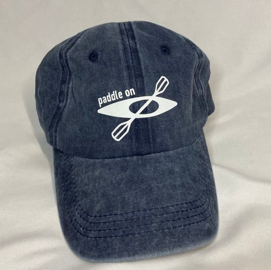 Kayak Paddle On Baseball cap, dark blue