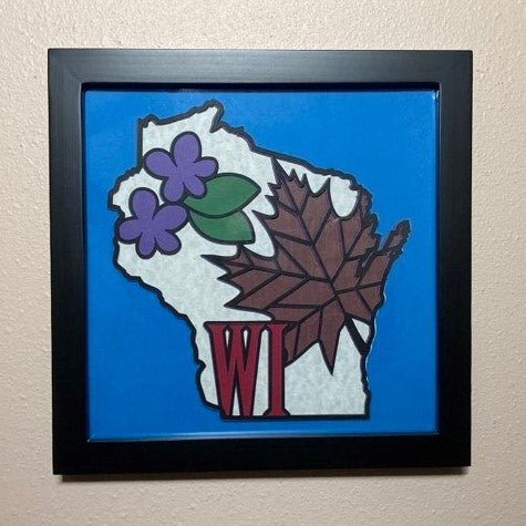 Wisconsin, layered art, 8x8
