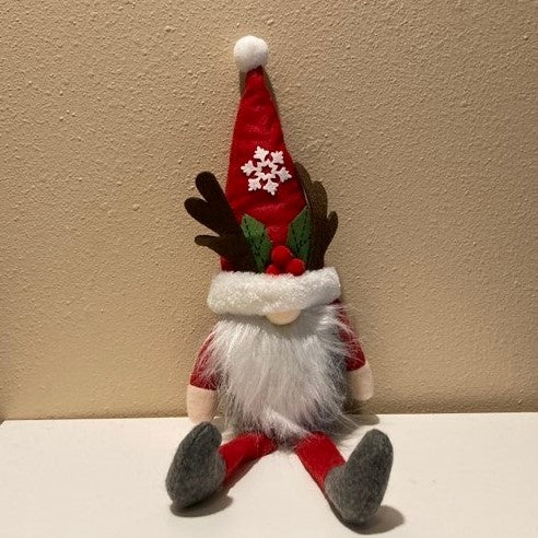 Large Personalized Christmas Gnomes with antlers, red