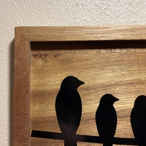 Family, Wall Sign with Birds, close up