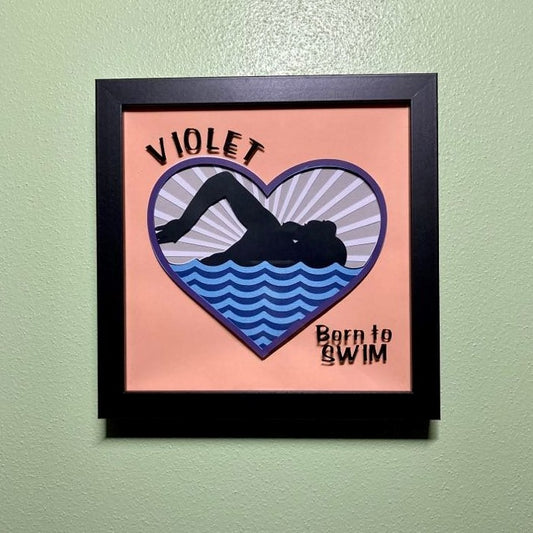 Born to Swim - Personalized Layered Wall Art, Multiple Options