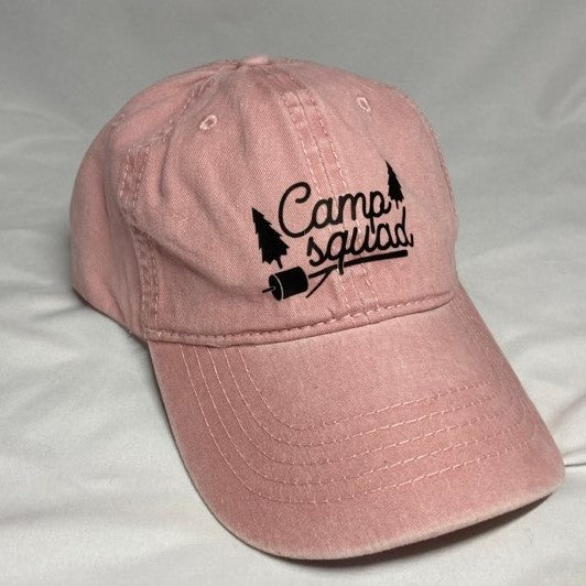 Camp Squad Baseball Cap, Multiple Colors Available, light pink