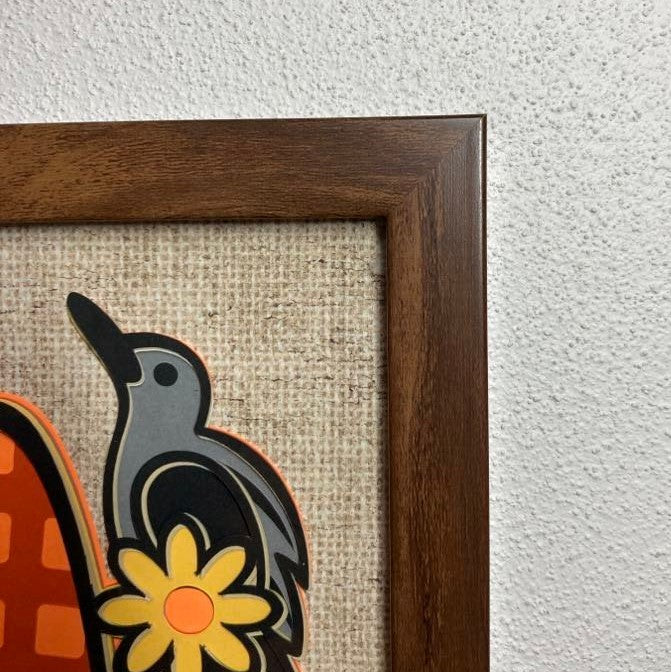 Fall Farmer Gnome, Layered Art, frame
