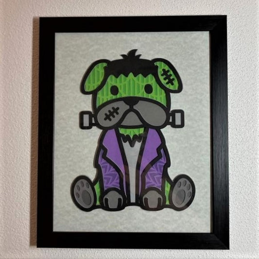 Halloween Frankenstein Pup, Layered Art