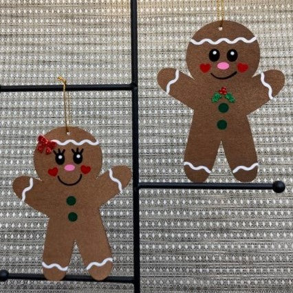 Wooden Gingerbread Christmas Ornaments, Multiple Options Available