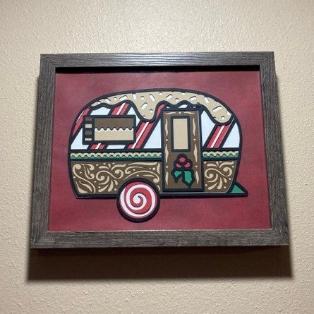 Gingerbread Camper, Shadow Box