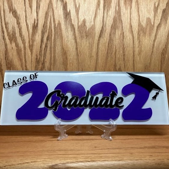 Grad Tile Graduate, Class of 2023 Glass Tile, customized colors - ON SALE 50% OF ...