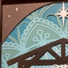 Nativity, Layered Art Shadow Box, close up