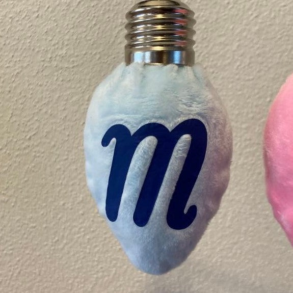 Personalized Plush Christmas Bulb Ornament, blue