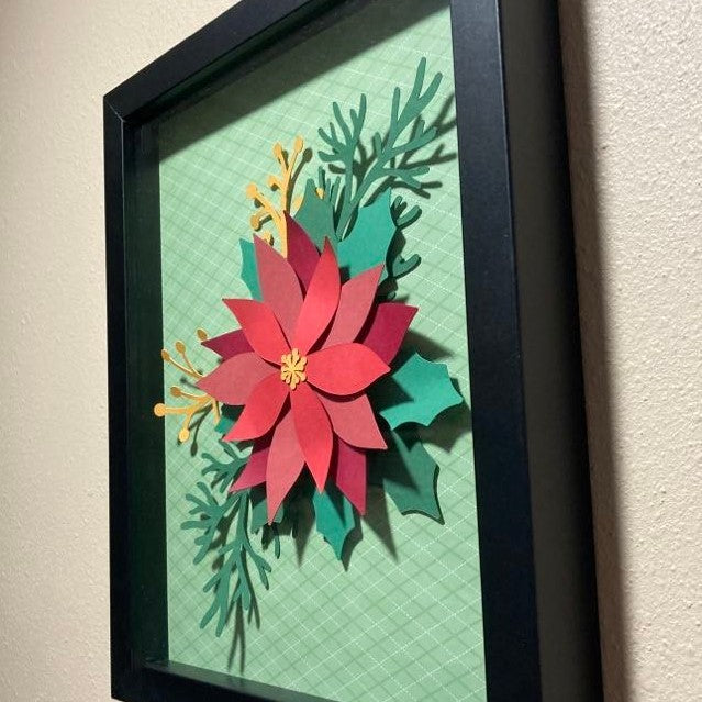 Poinsettia Shadow Box, angle