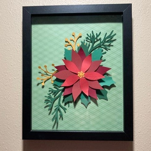 Poinsettia Shadow Box