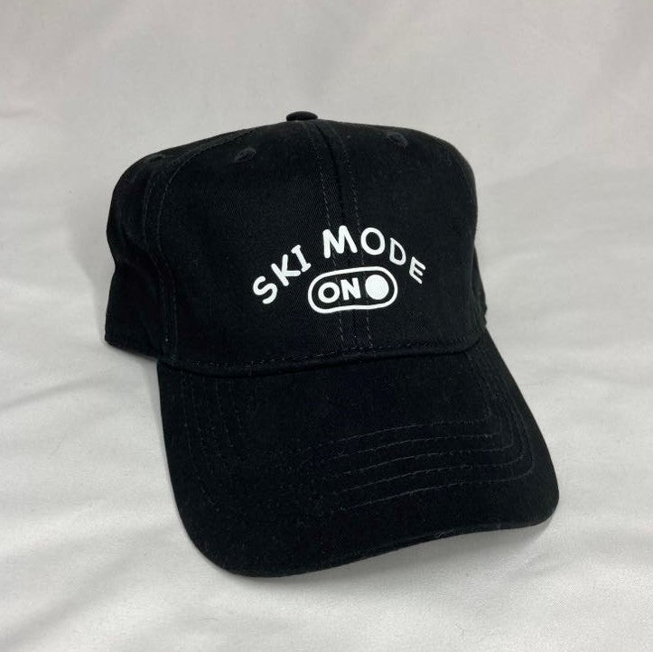 Ski Mode On Baseball Cap, Multiple Colors Available, Black