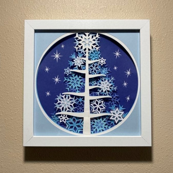 Winter Snowflake Tree, Shadow Box
