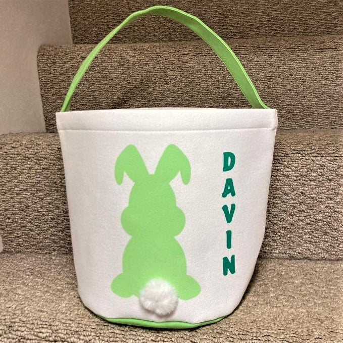 Personalized Easter Baskets, Solid green