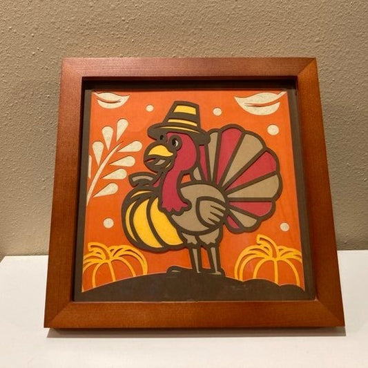 Turkey and pumpkins, Layered Art