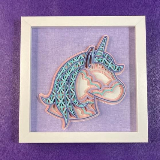 Layered Unicorn Shadow box