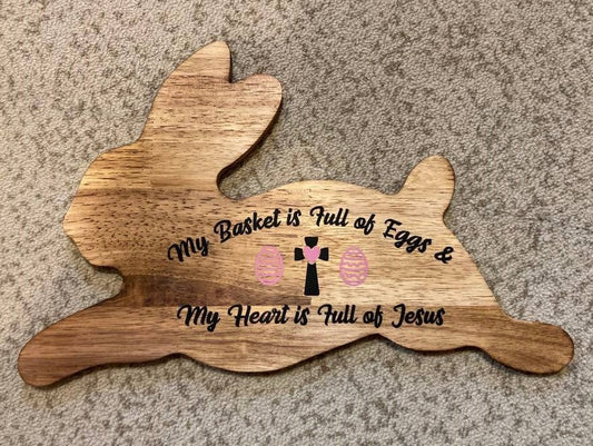 Bunny Shaped Wood Sign